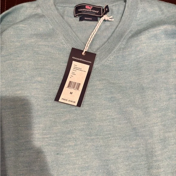 NWT Vineyard Vines Blue V-Neck Sweater - Picture 5 of 5